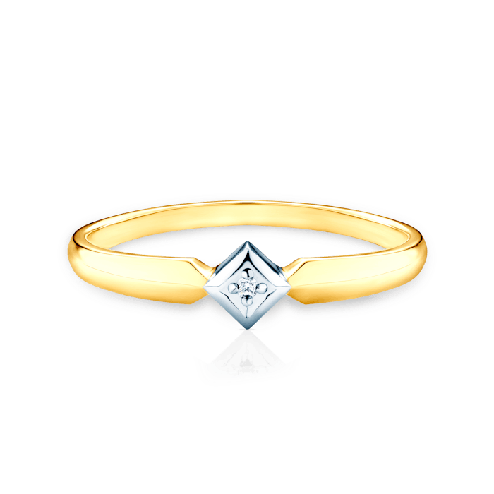 SAVICKI eljegyzési gyűrű: kétszínű arany és gyémánt