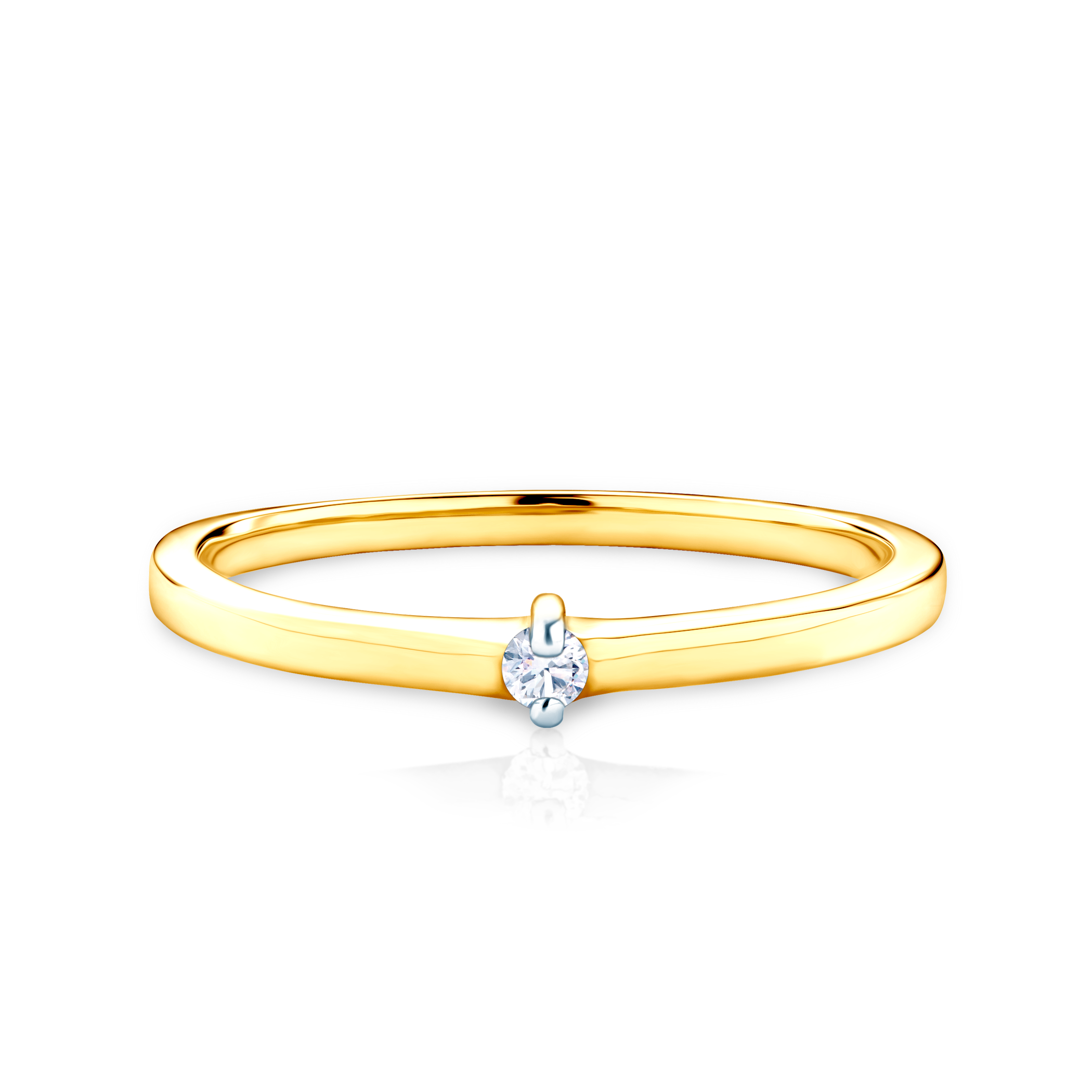 Zaručnički prsten Savicki: dvobojno zlato, dijamant