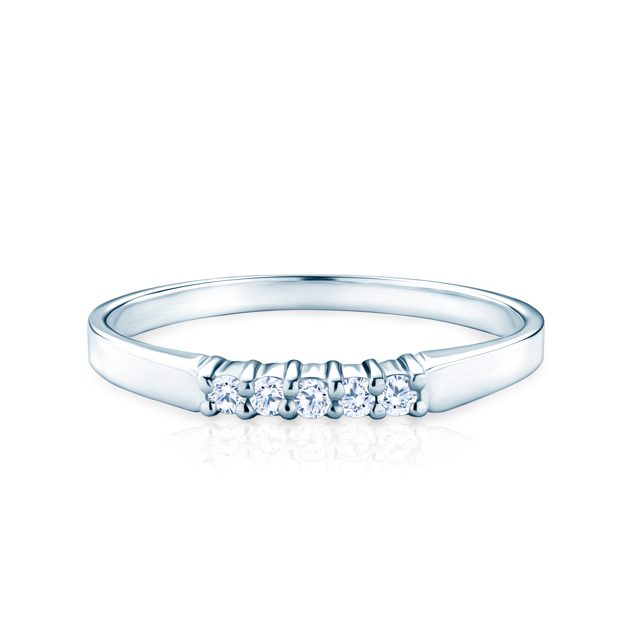 Inel de logodnă Savicki: aur alb, diamante