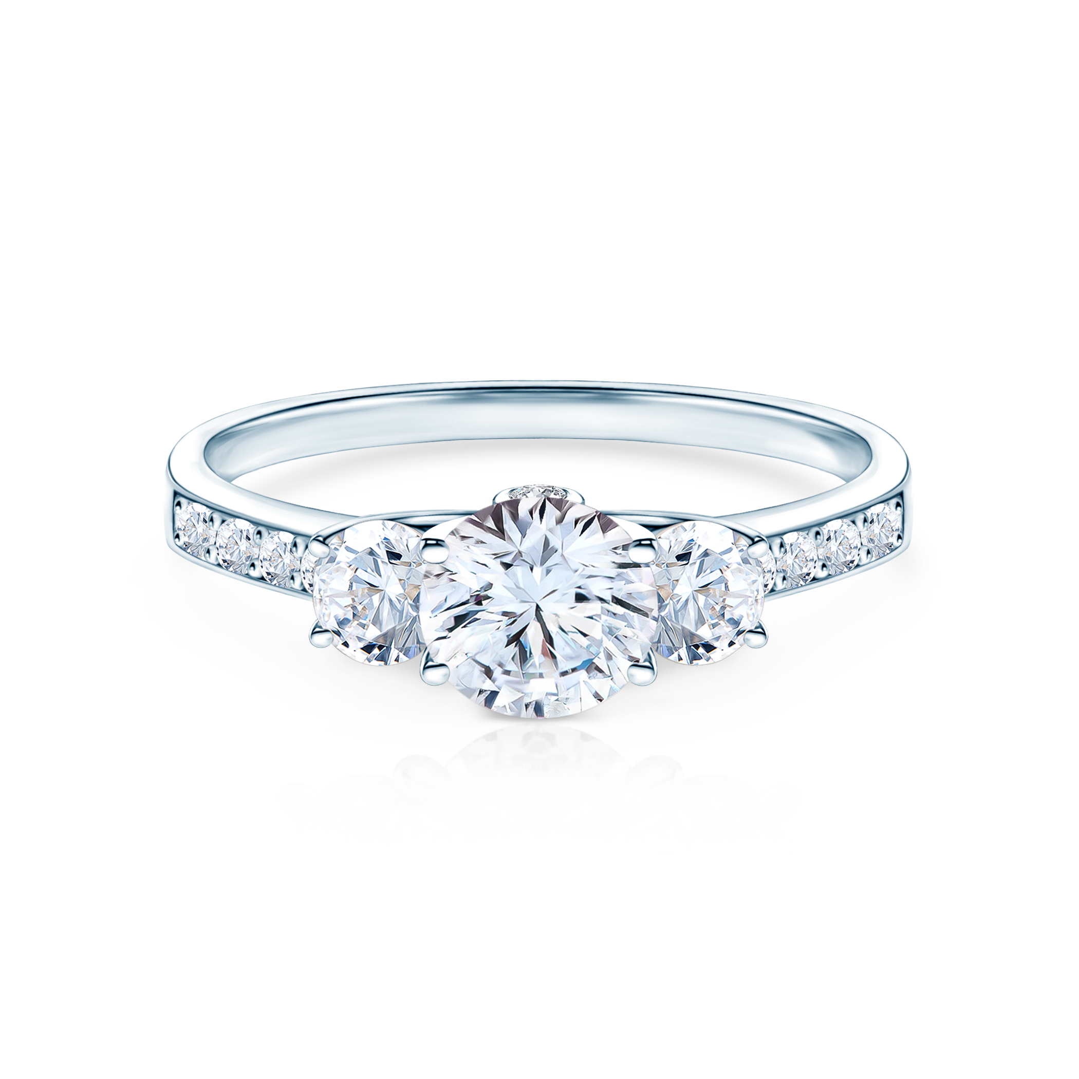 Verlobungsring Dream: Weißgold, Weißer Saphir