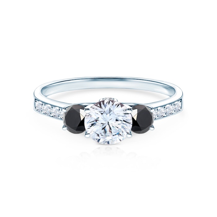 Inel de logodnă Dream: aur alb, safir alb