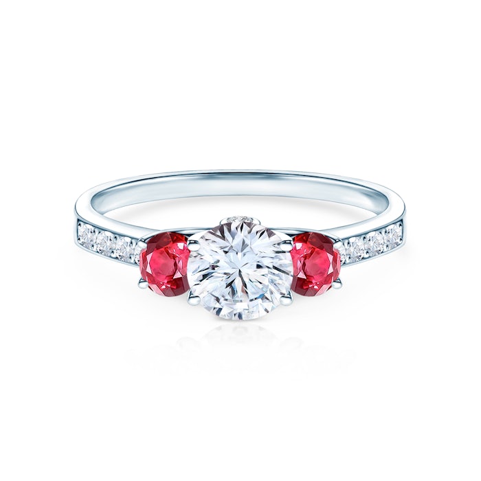 Dream eljegyzési gyűrű: fehérarany fehér zafírral