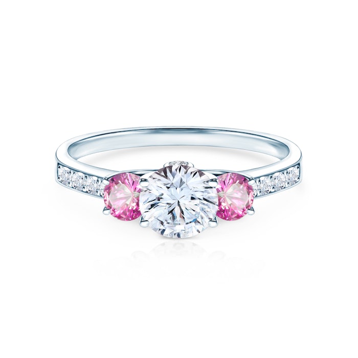 Dream eljegyzési gyűrű: fehérarany fehér zafírral