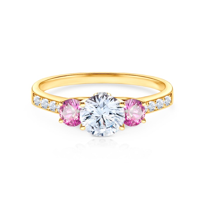 Dream eljegyzési gyűrű: arany fehér zafírral