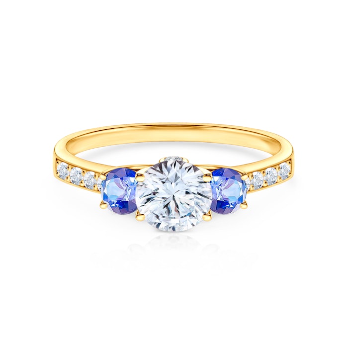 Inel de logodnă Dream: aur, safir alb