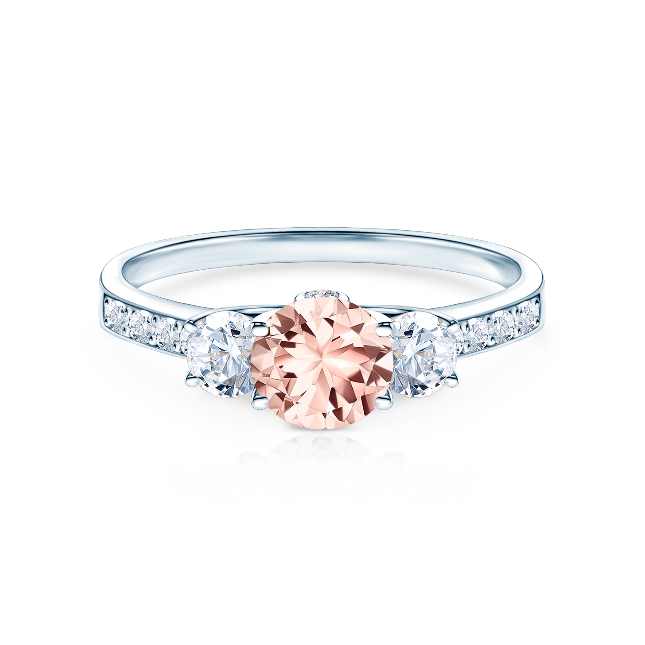 Δαχτυλίδι αρραβώνων Dream: λευκός χρυσός, μοργκανίτης