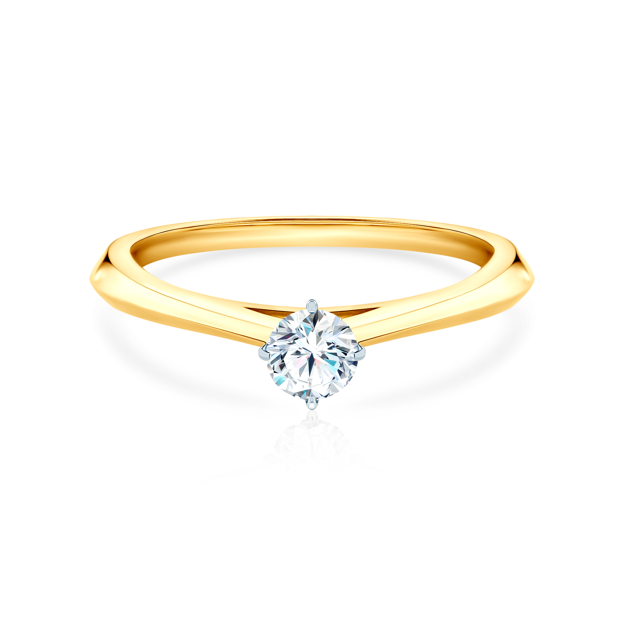 Verlobungsring The Light: Zweifarbiges Gold, mit Diamant