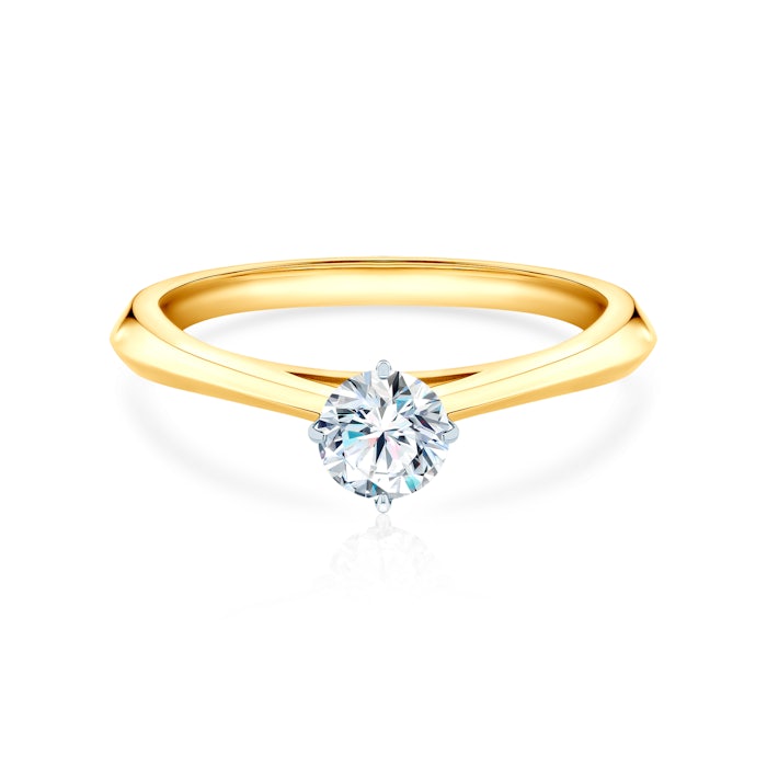 Каблучка для заручин The Light: двоколірне золото, з діамантом