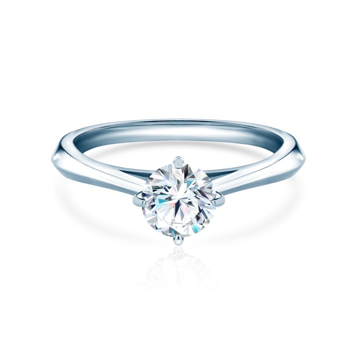 Inel de logodnă The Light: aur alb, diamant