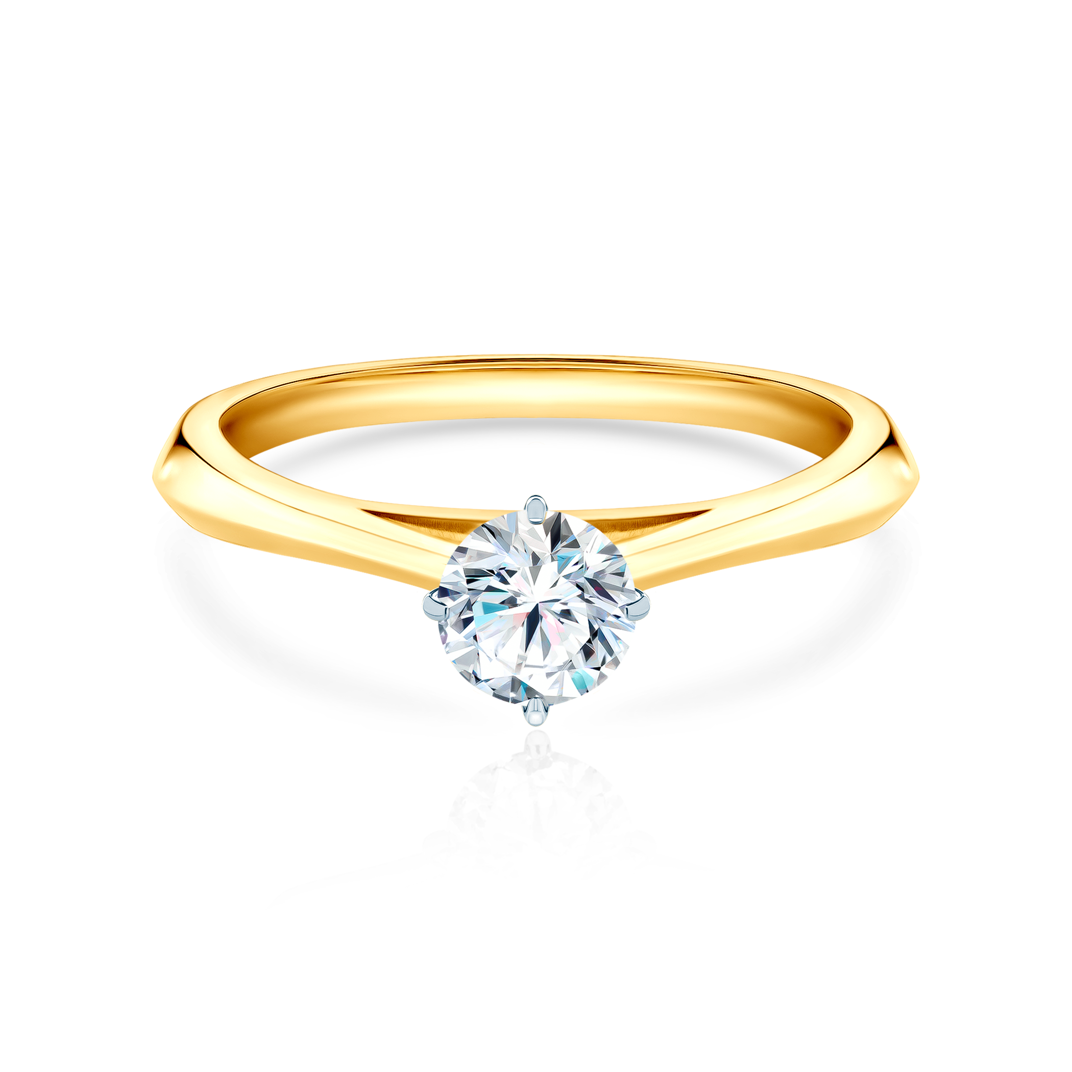 Verlobungsring The Light: Zweifarbiges Gold, mit Diamant