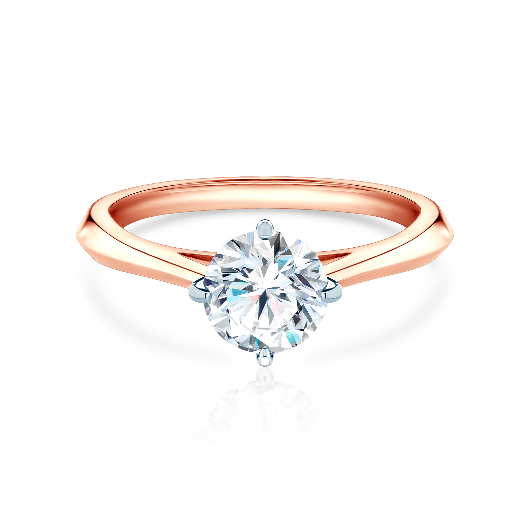 The Light Collection | Solitaire Engagement Ring: two color gold, diamond