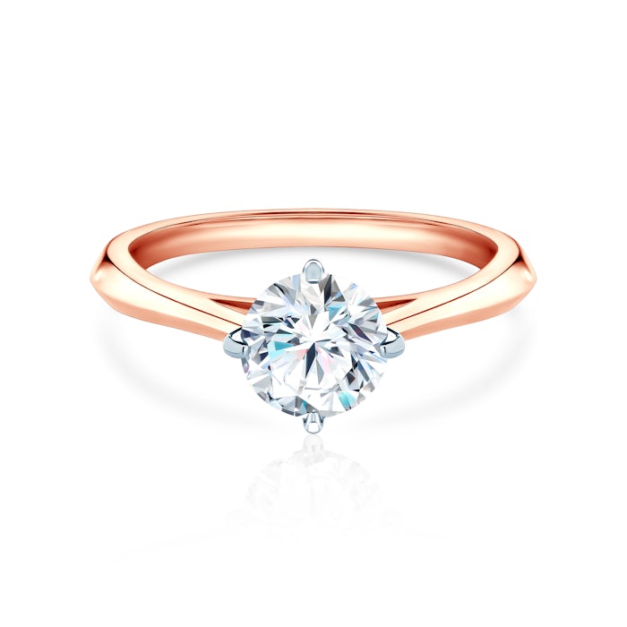 Δαχτυλίδι αρραβώνων The Light: δίχρωμος χρυσός, με διαμάντι