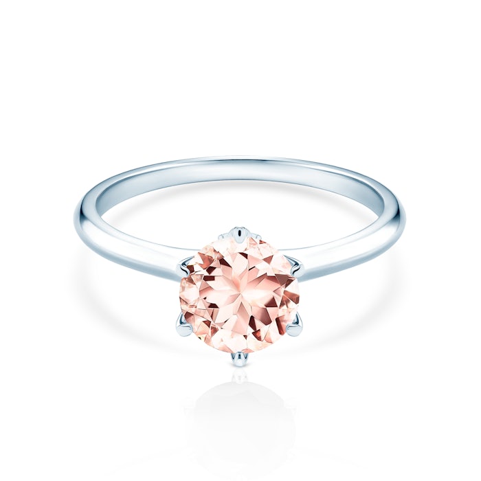 Годежен пръстен The Journey: бяло злато, морганит