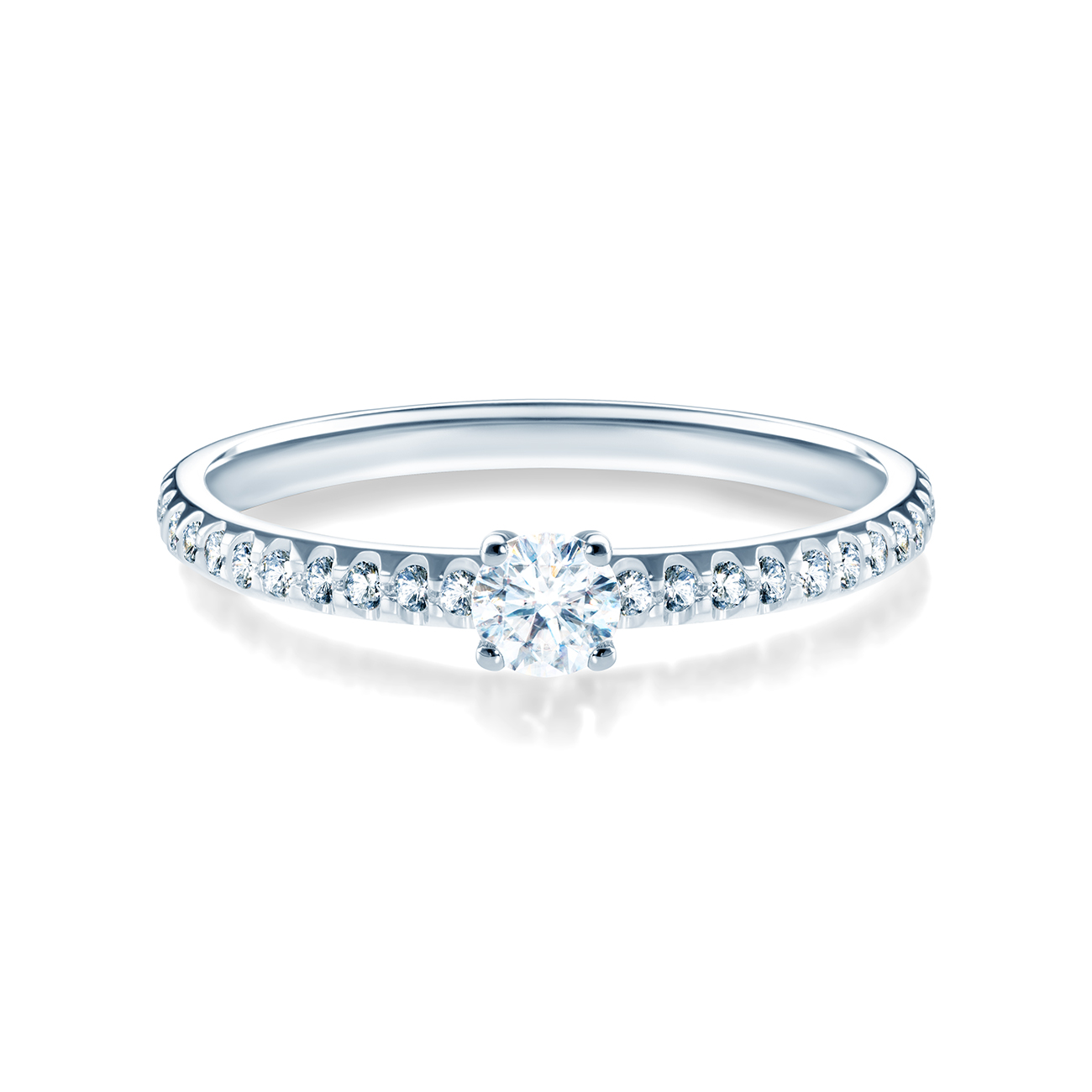 Verlobungsring Savicki: Weißgold, Diamanten