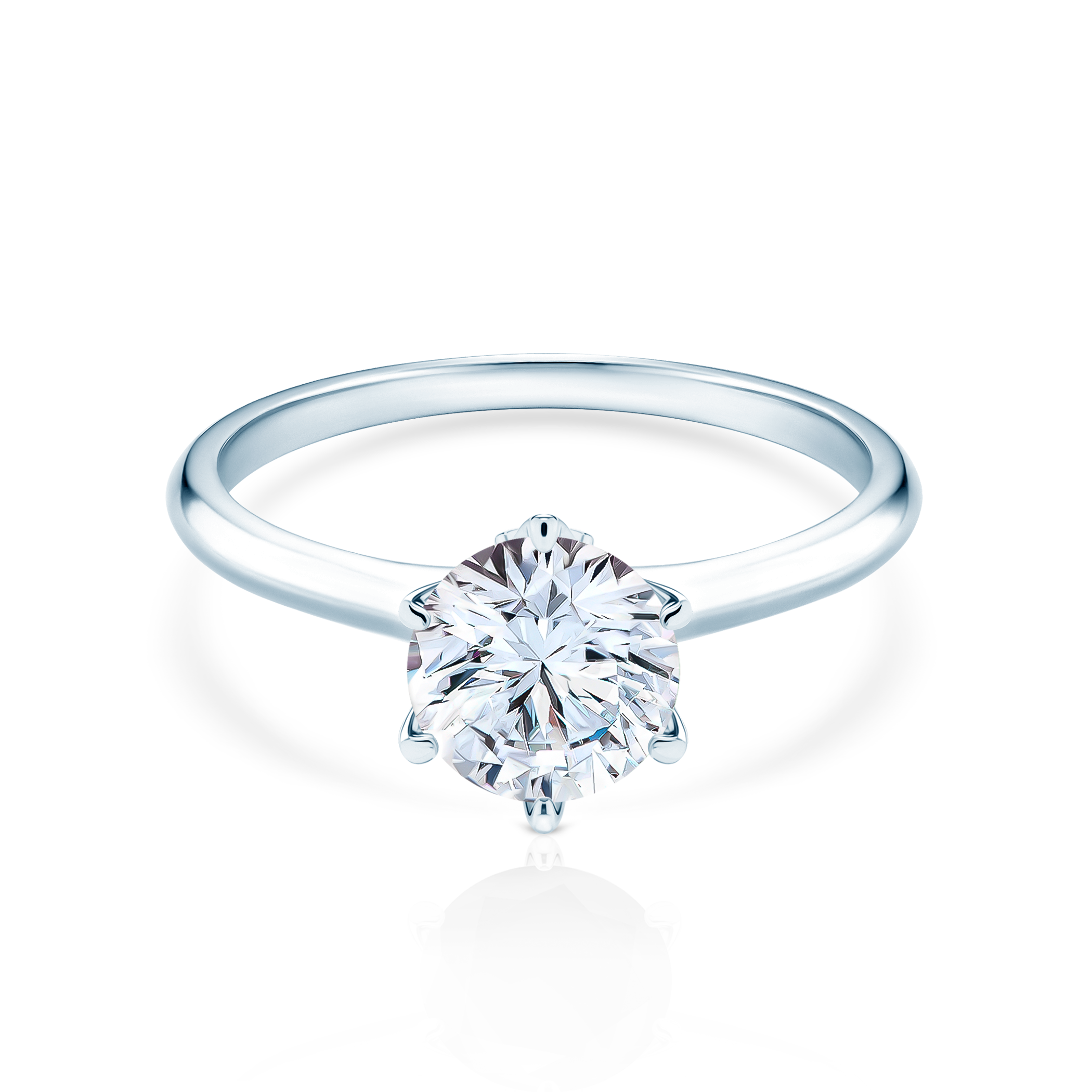 Verlobungsring The Journey: Weißgold, Weißer Saphir