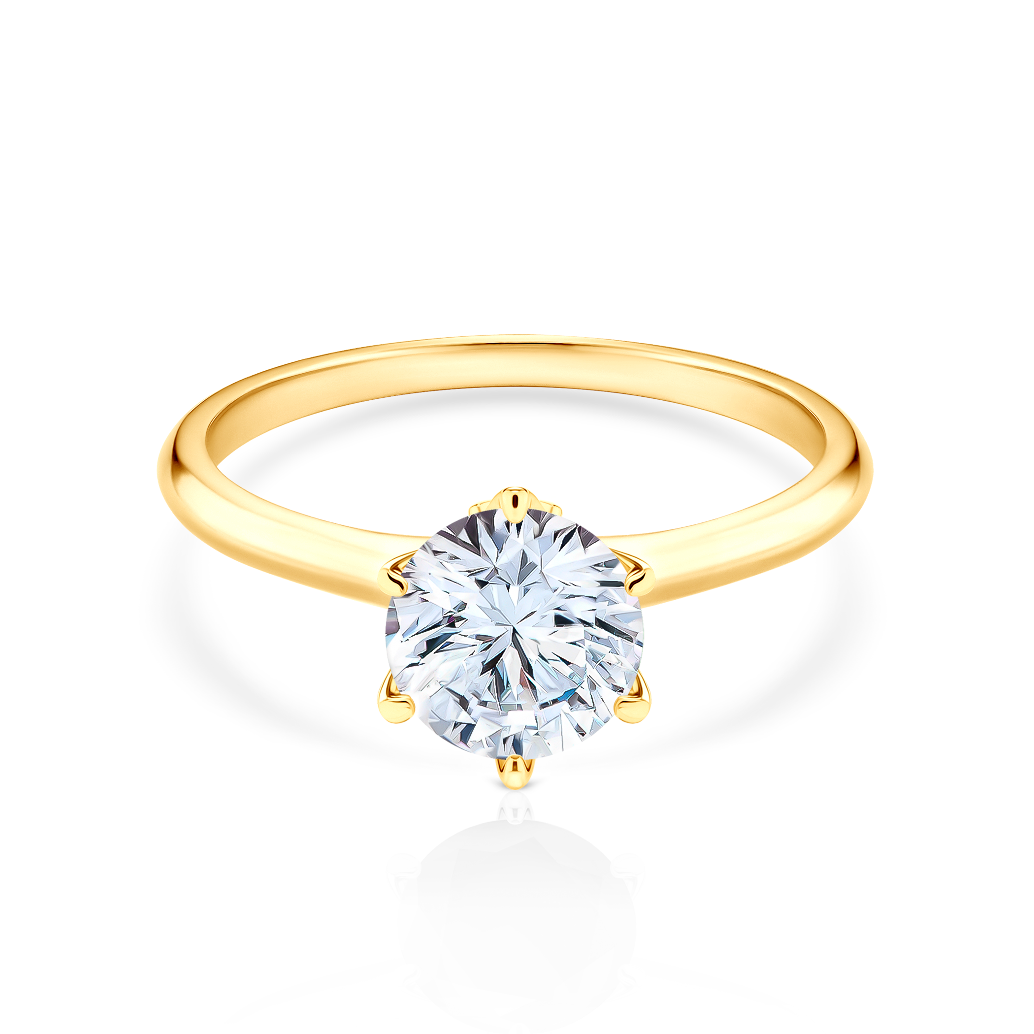 Verlobungsring The Journey: Gold, Weißer Saphir