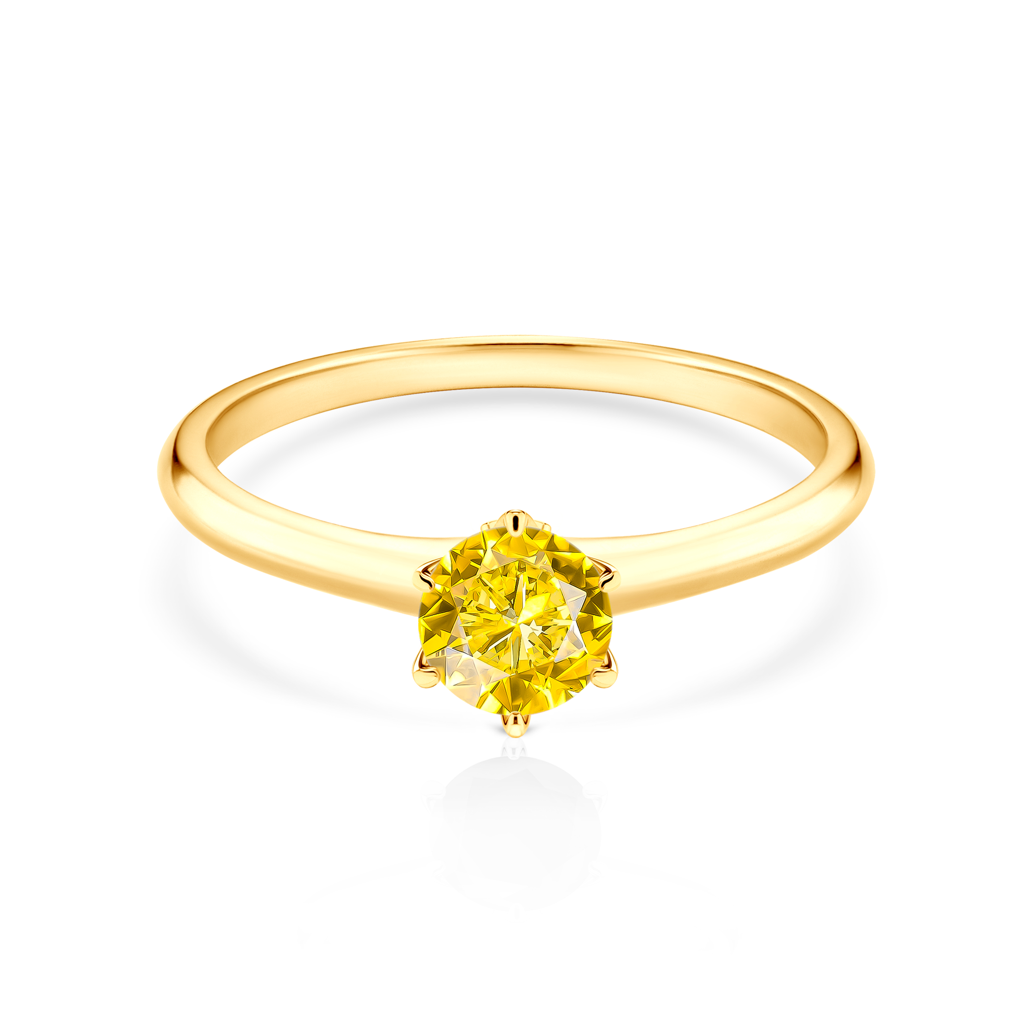 Zaručnički prsten The Journey: zlato, žuti safir