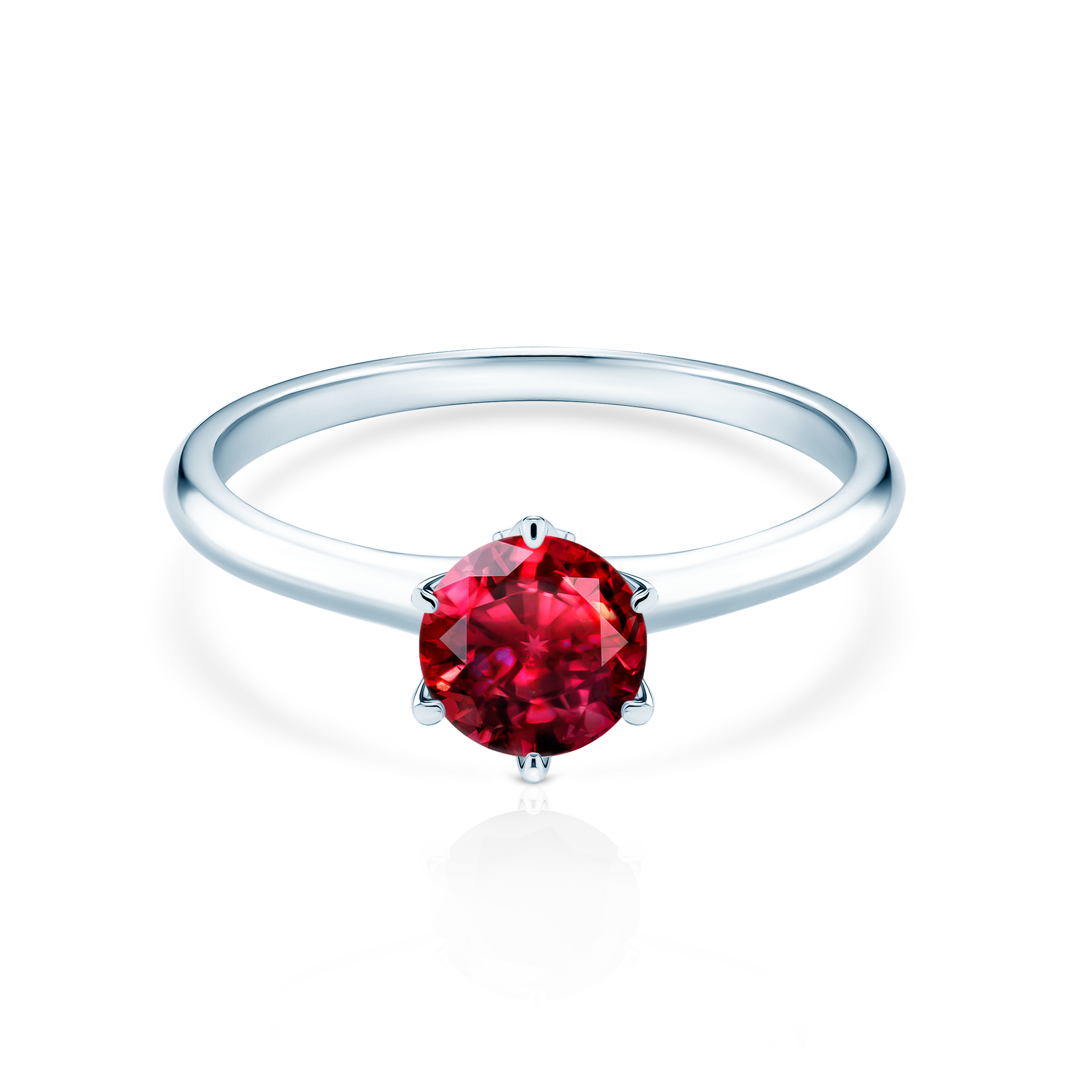 Δαχτυλίδι αρραβώνων The Journey: λευκός χρυσός, ρουμπίνι