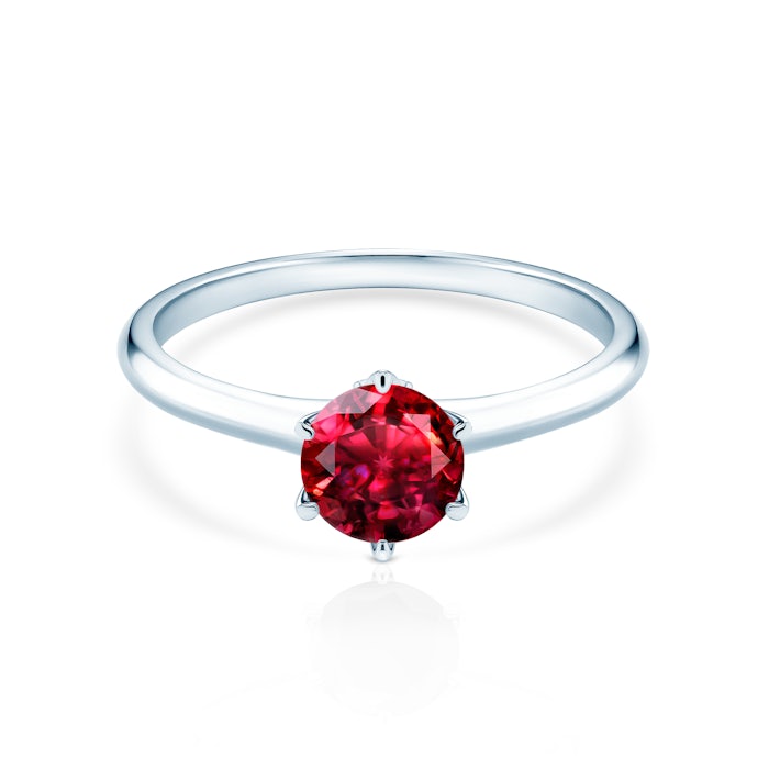 Inel de logodnă The Journey: aur alb, rubin