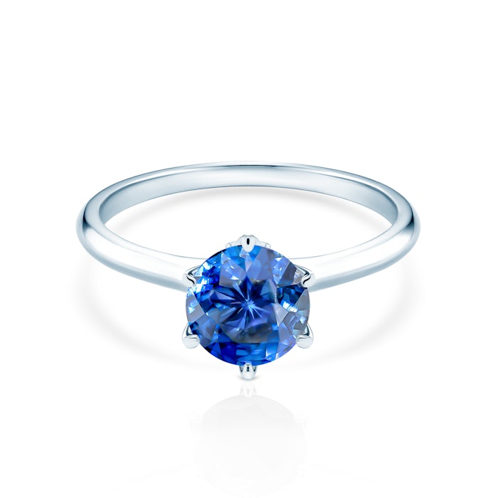 The Journey eljegyzési gyűrű: fehérarany kék zafírral