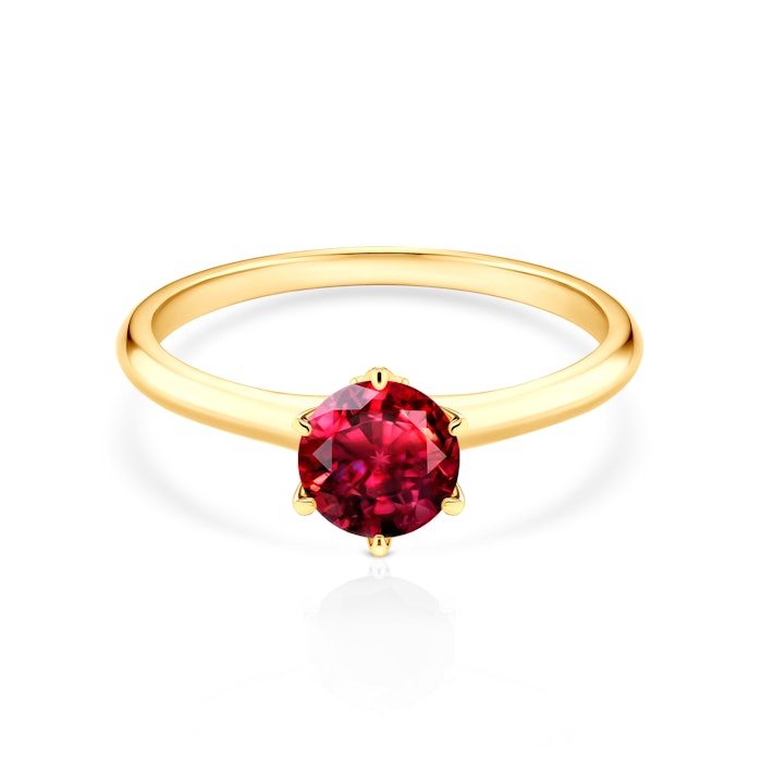 The Journey eljegyzési gyűrű: arany és rubin