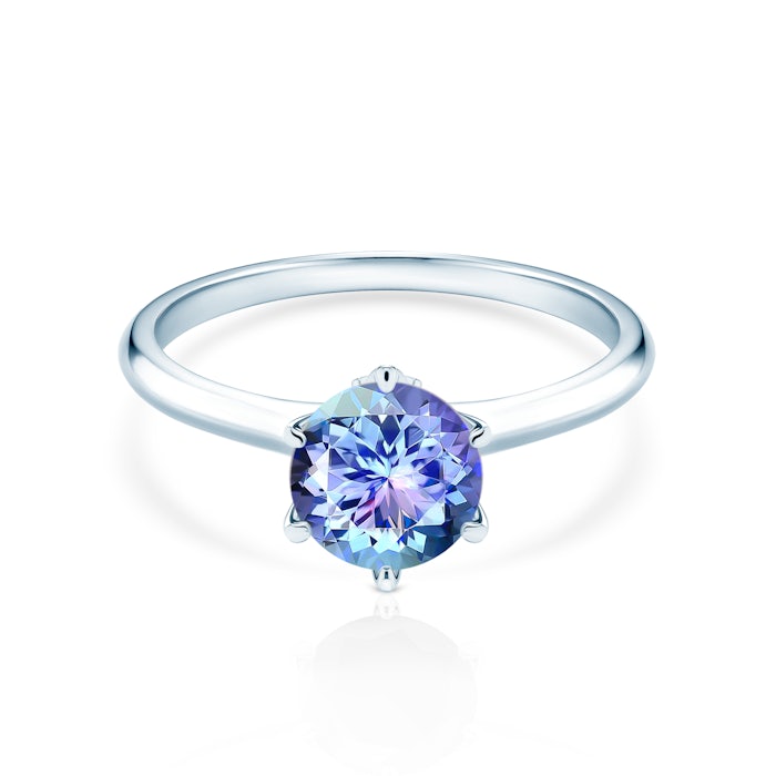 Годежен пръстен The Journey: бяло злато, танзанит