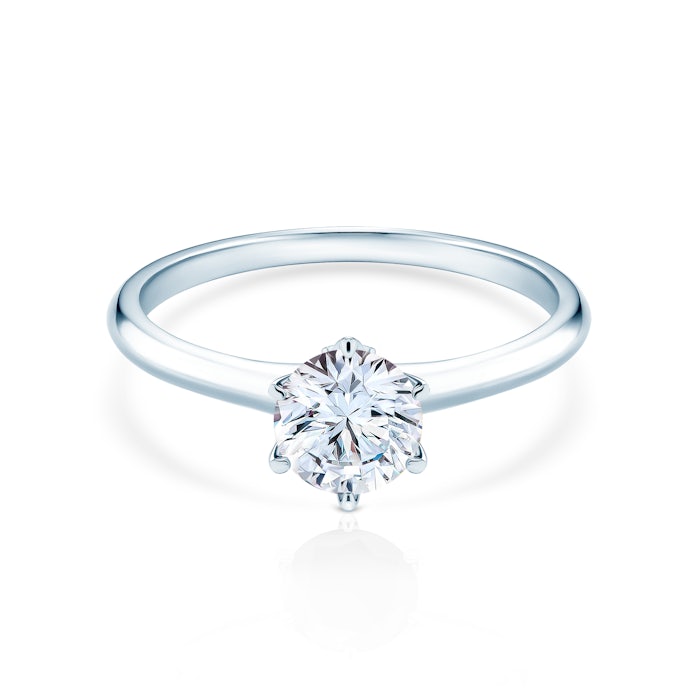 The Journey eljegyzési gyűrű: fehérarany fehér zafírral