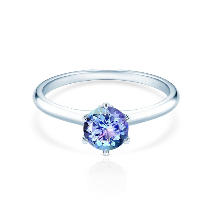 Inel de logodnă The Journey: aur alb, tanzanit