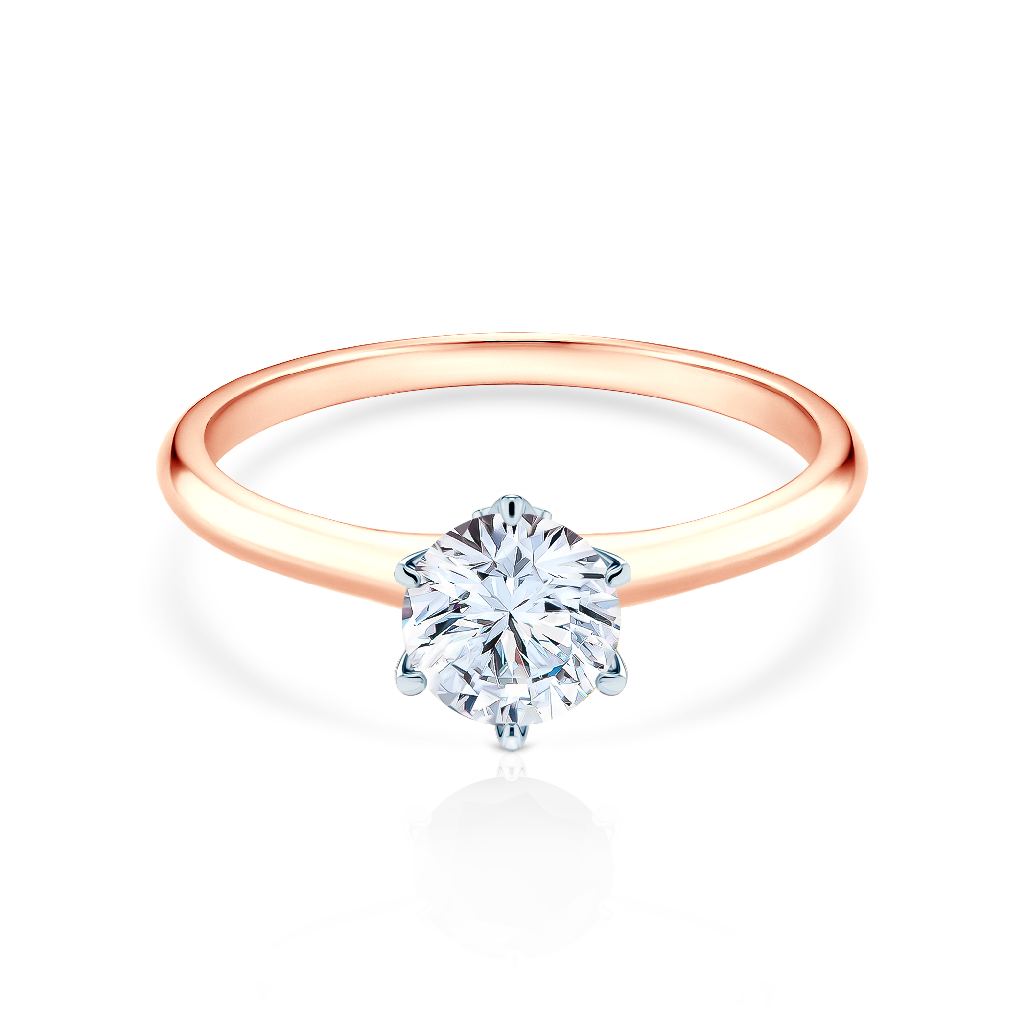 Verlobungsring The Journey: Zweifarbiges Gold, mit weißem Saphir