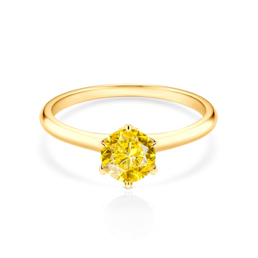 Żółty kamień szlachetny - pierścionek zaręczynowy SAVICKI