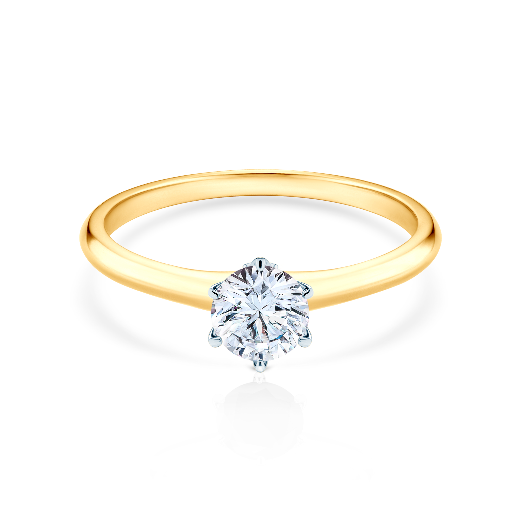 Verlobungsring The Journey: Zweifarbiges Gold, mit weißem Saphir