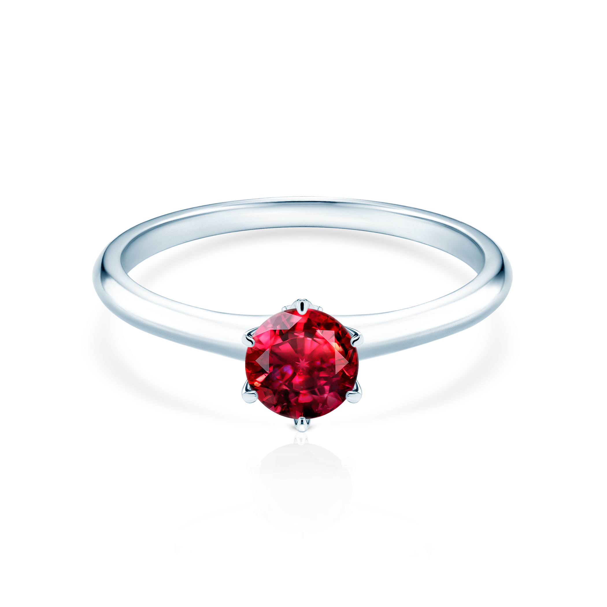 Δαχτυλίδι αρραβώνων The Journey: λευκός χρυσός, ρουμπίνι