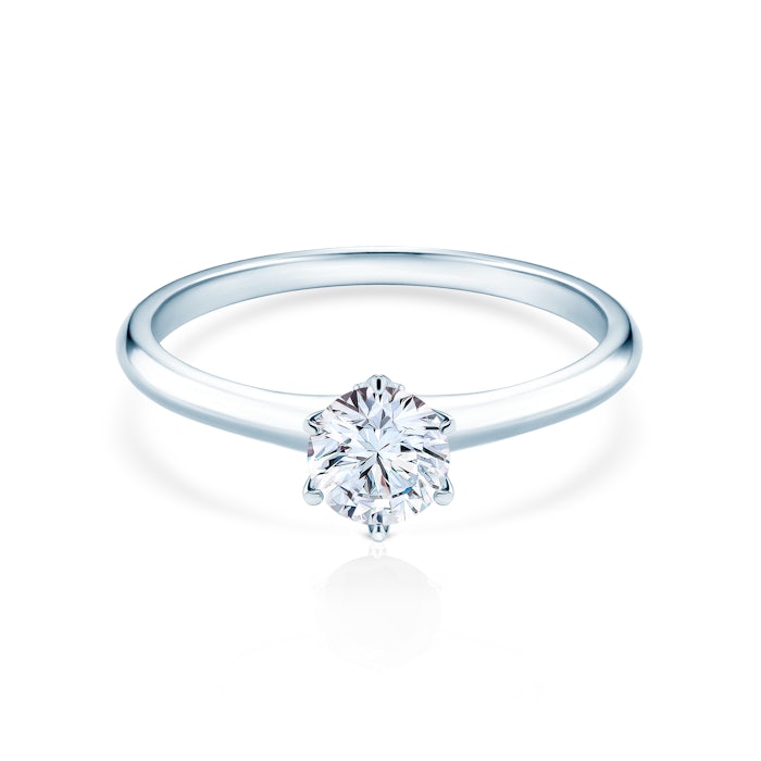 The Journey eljegyzési gyűrű: fehérarany fehér zafírral