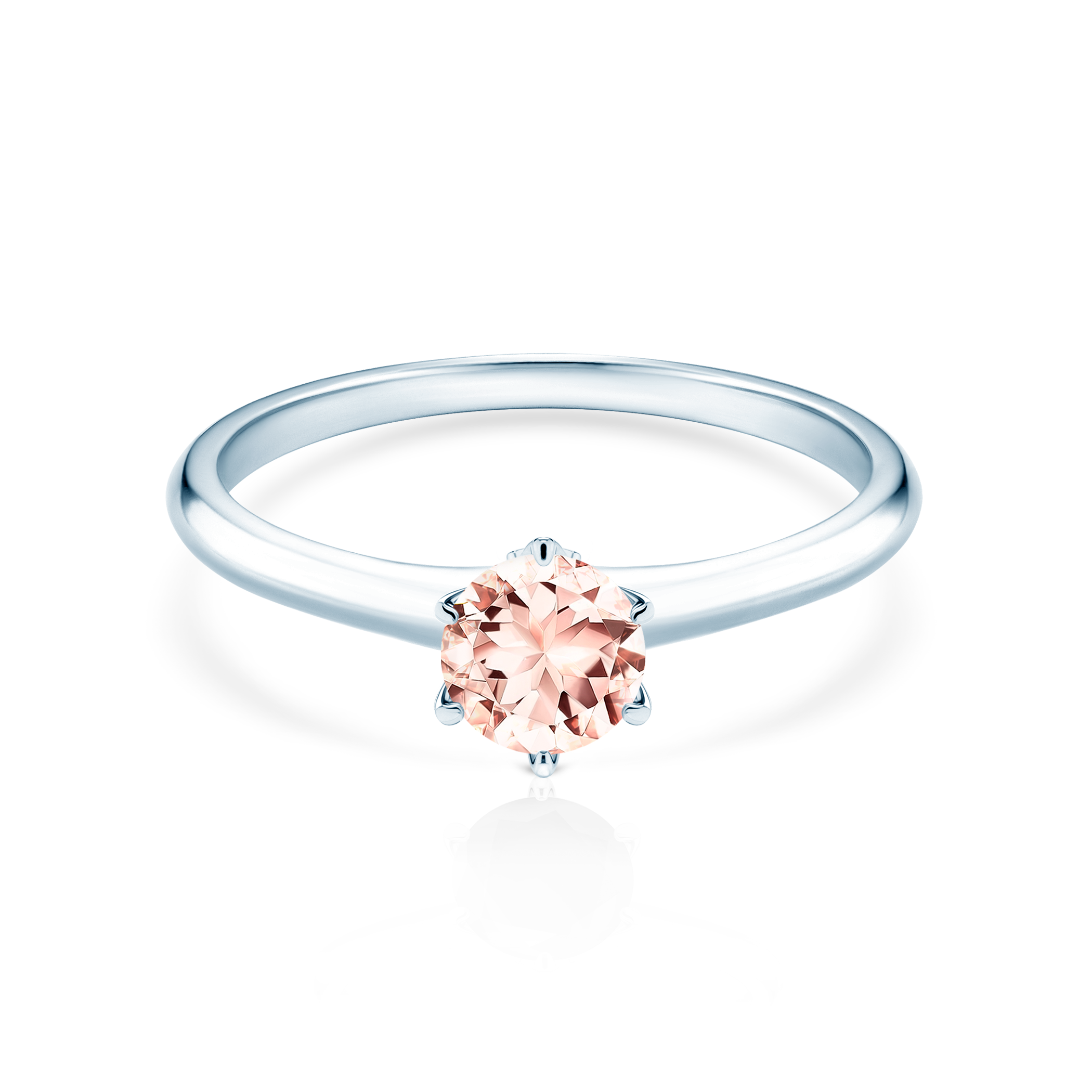 Zaručnički prsten The Journey: bijelo zlato, morganit