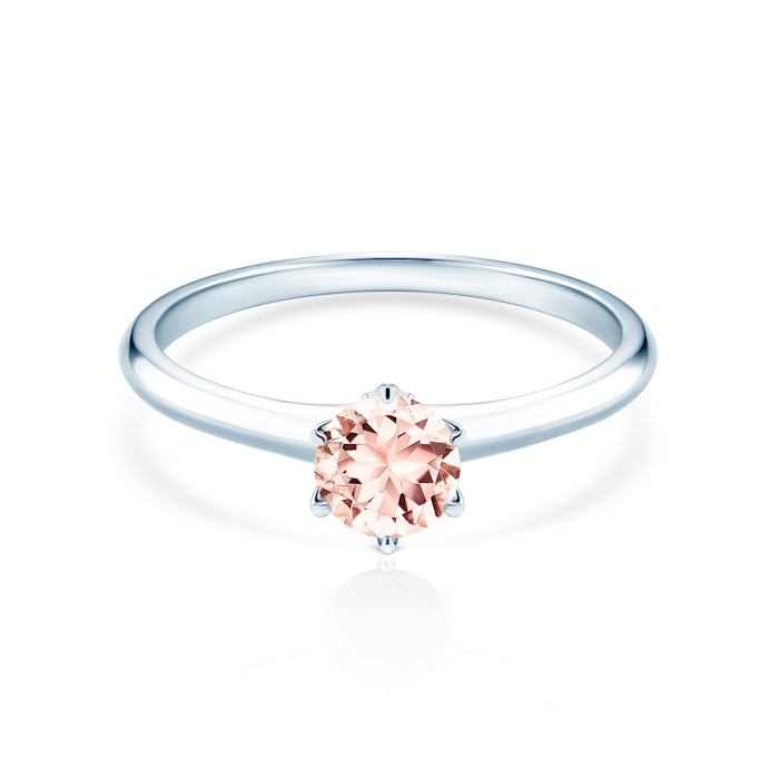 Inel de logodnă The Journey: aur alb, morganit