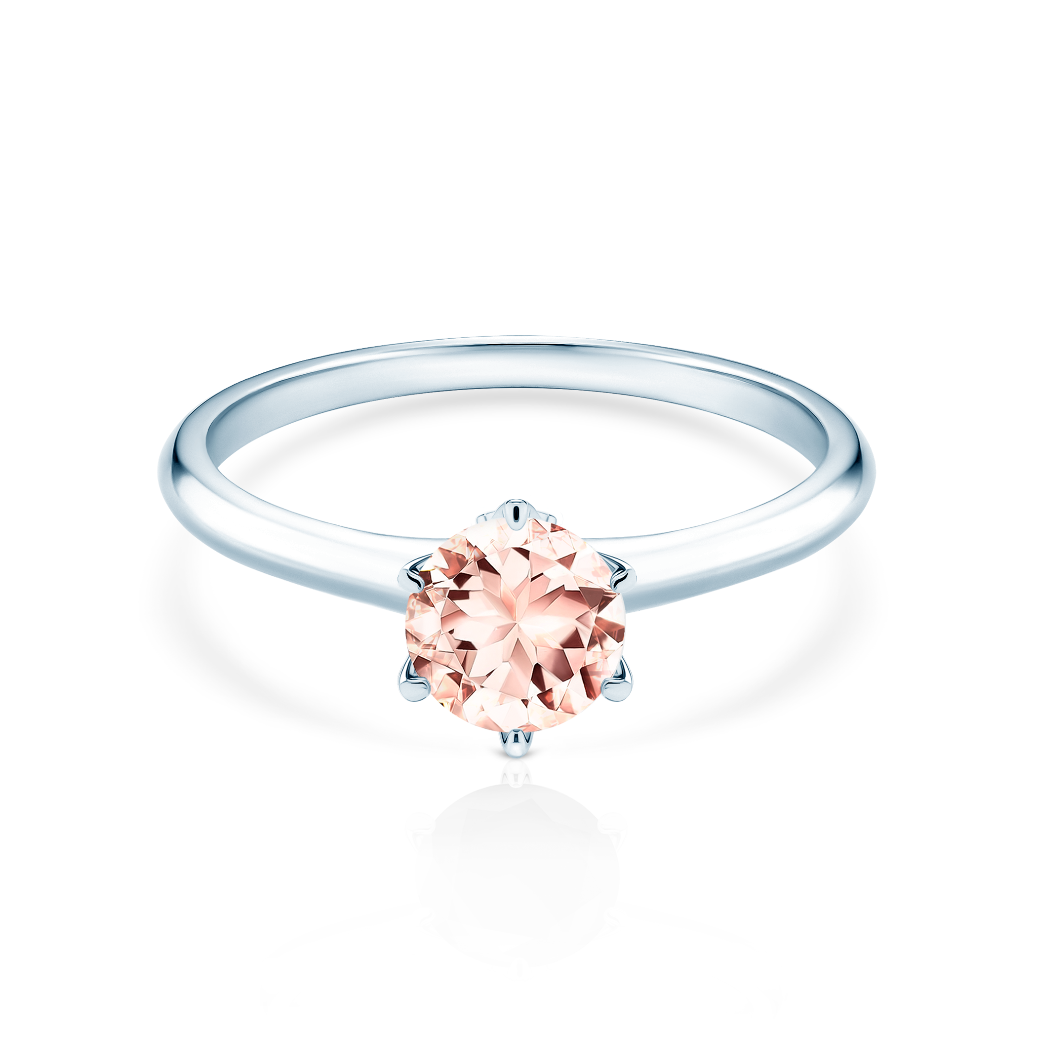 Δαχτυλίδι αρραβώνων The Journey: λευκός χρυσός, μοργκανίτης