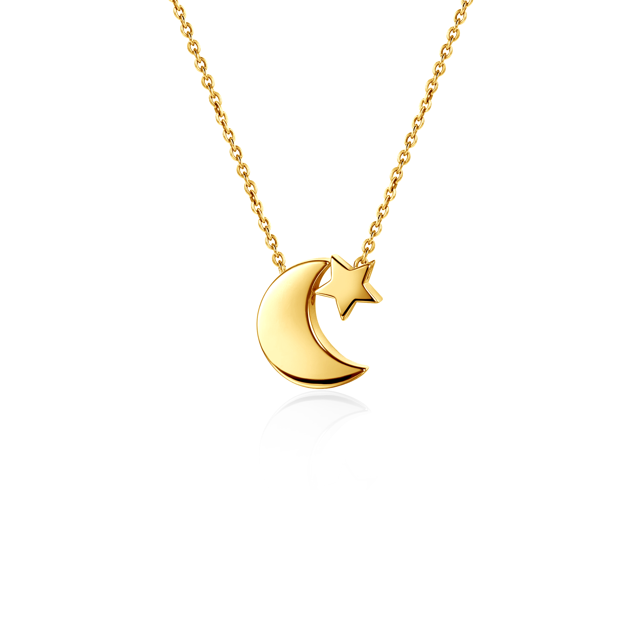Κολιέ SAVICKI με σελήνη και αστέρι: επιχρυσωμένο ασήμι
