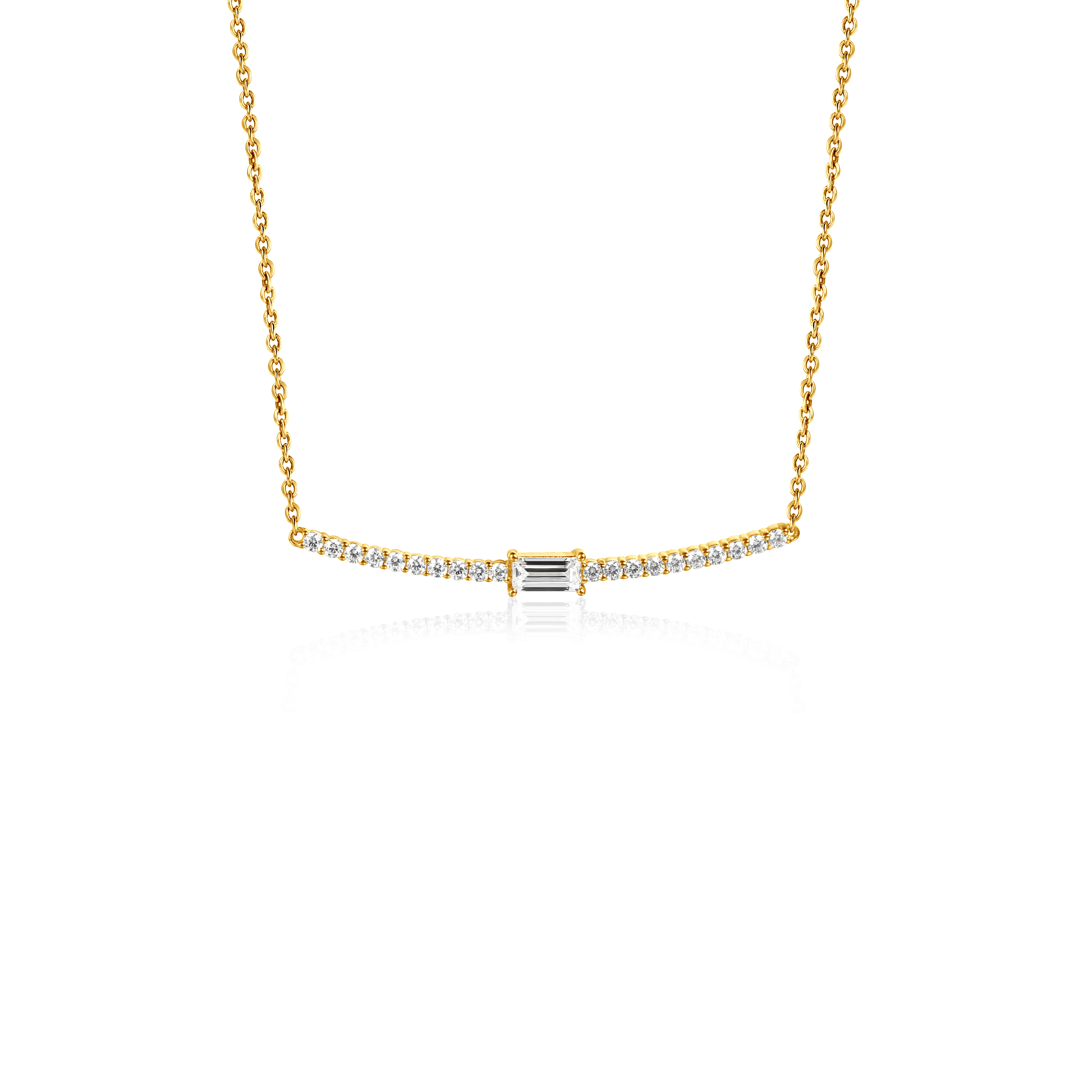 Halskette Kette mit Anhänger  Savicki: Silber Vergoldet, Zirkonia