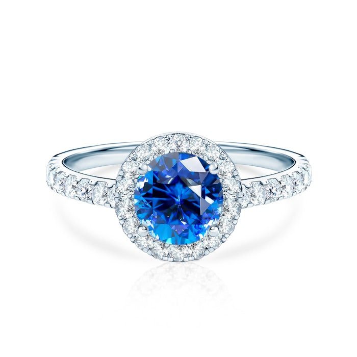 This is Love eljegyzési gyűrű: fehérarany kék zafírral