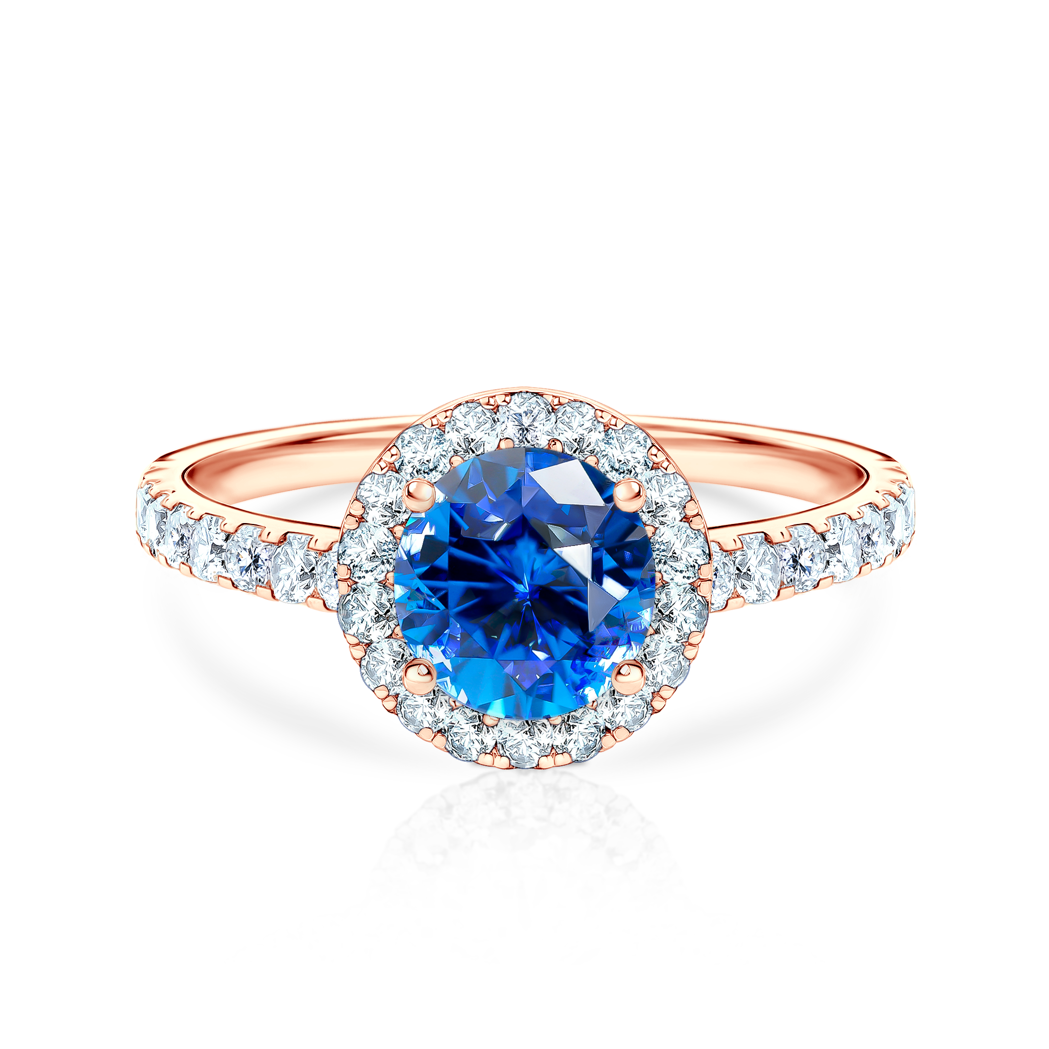 Δαχτυλίδι αρραβώνων This Is Love: ροζ χρυσός, μπλε ζαφείρι