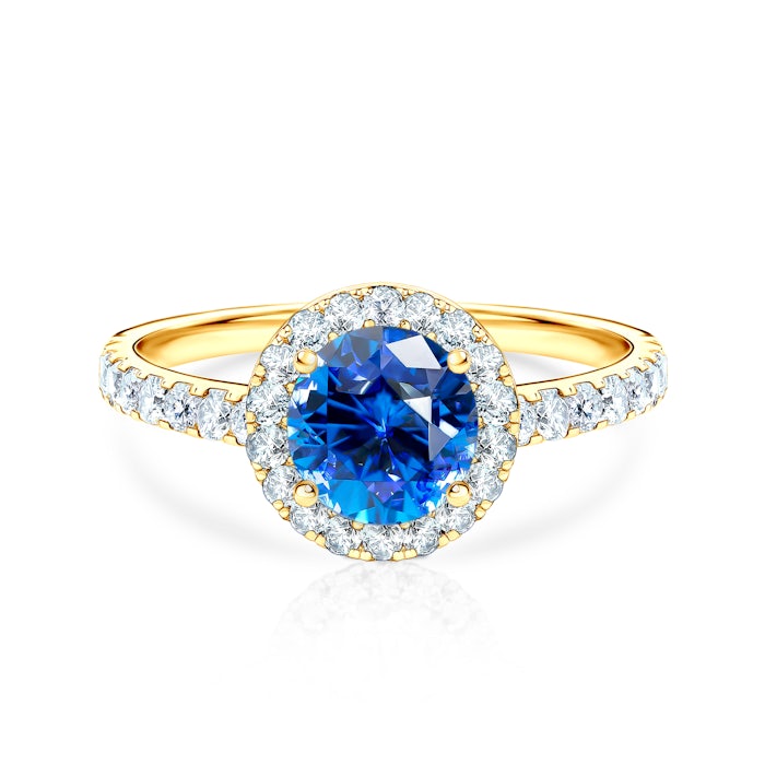 This is Love eljegyzési gyűrű: arany kék zafírral