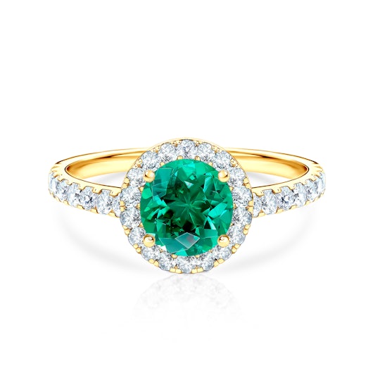 Zielony kamień szlachetny - pierścionek zaręczynowy SAVICKI