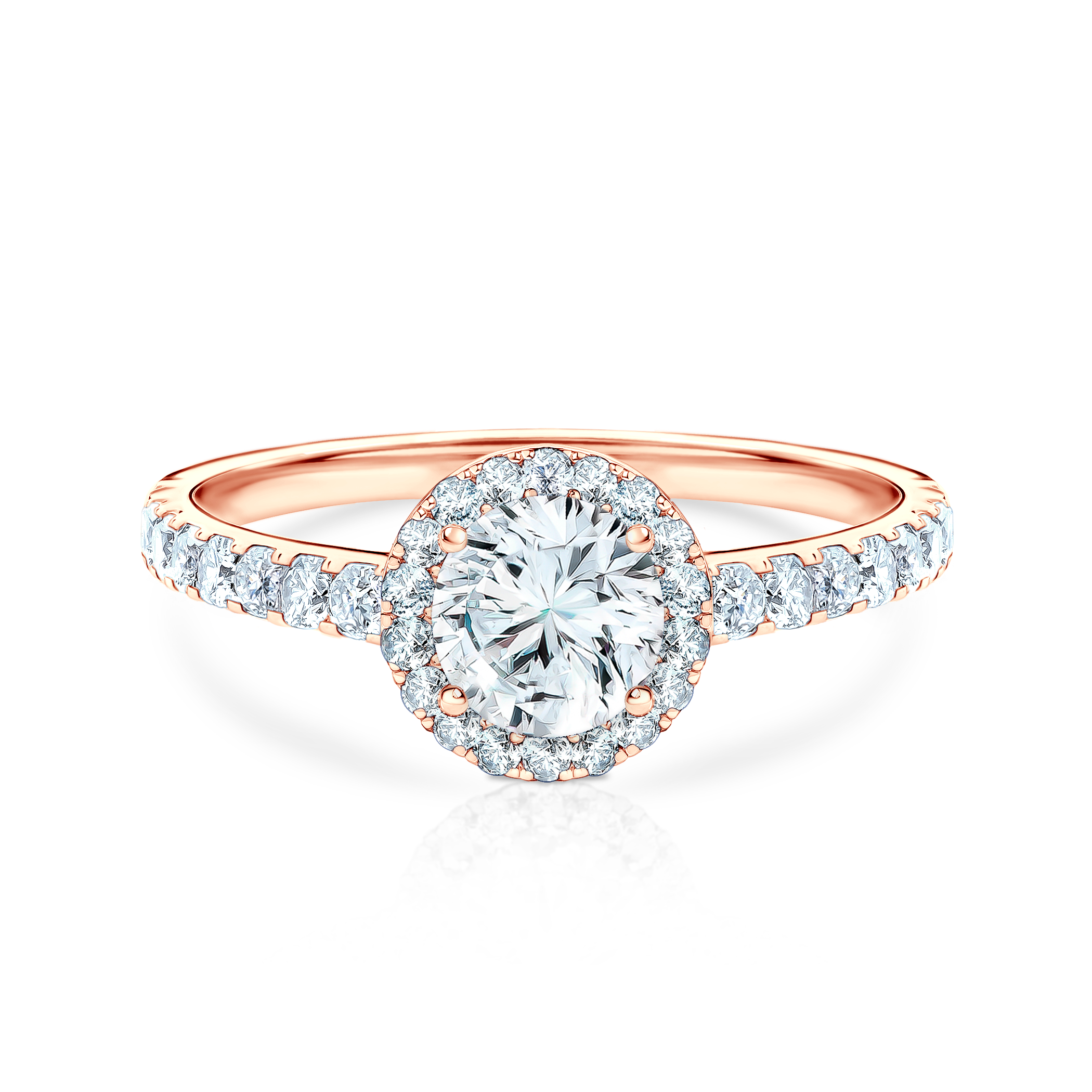 Verlobungsring This is Love: Roségold, Weißer Saphir