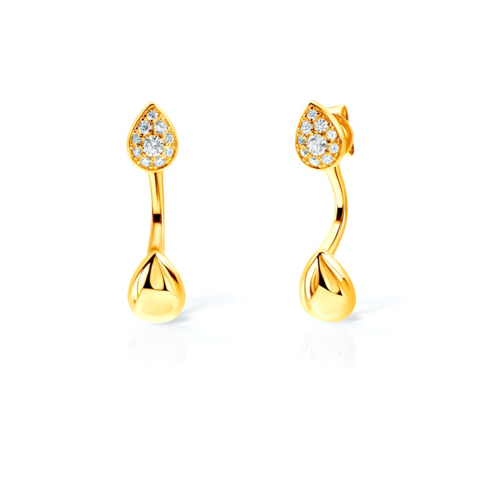 Nature fülbevaló: aranyozott ezüst cirkóniával