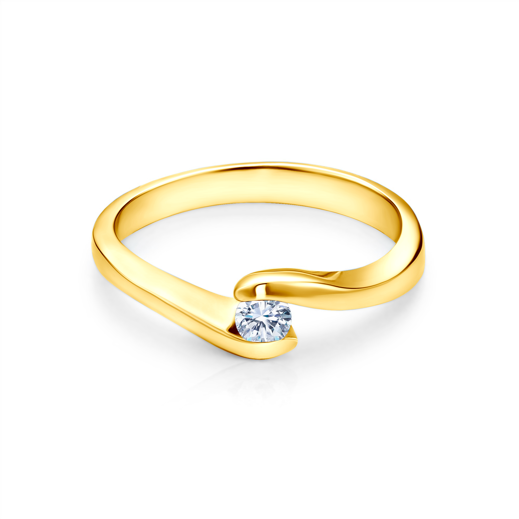 Δαχτυλίδι Αρραβώνων Έντασης: κίτρινος χρυσός, διαμάντι