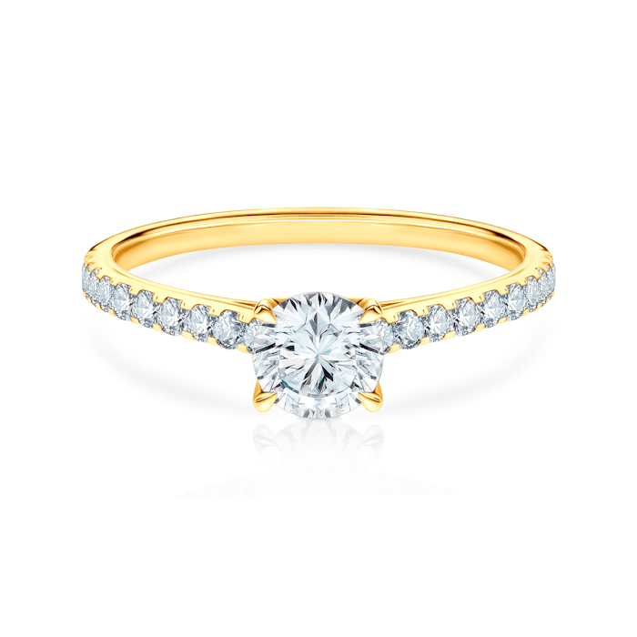 Share Your Love eljegyzési gyűrű: arany fehér zafírral