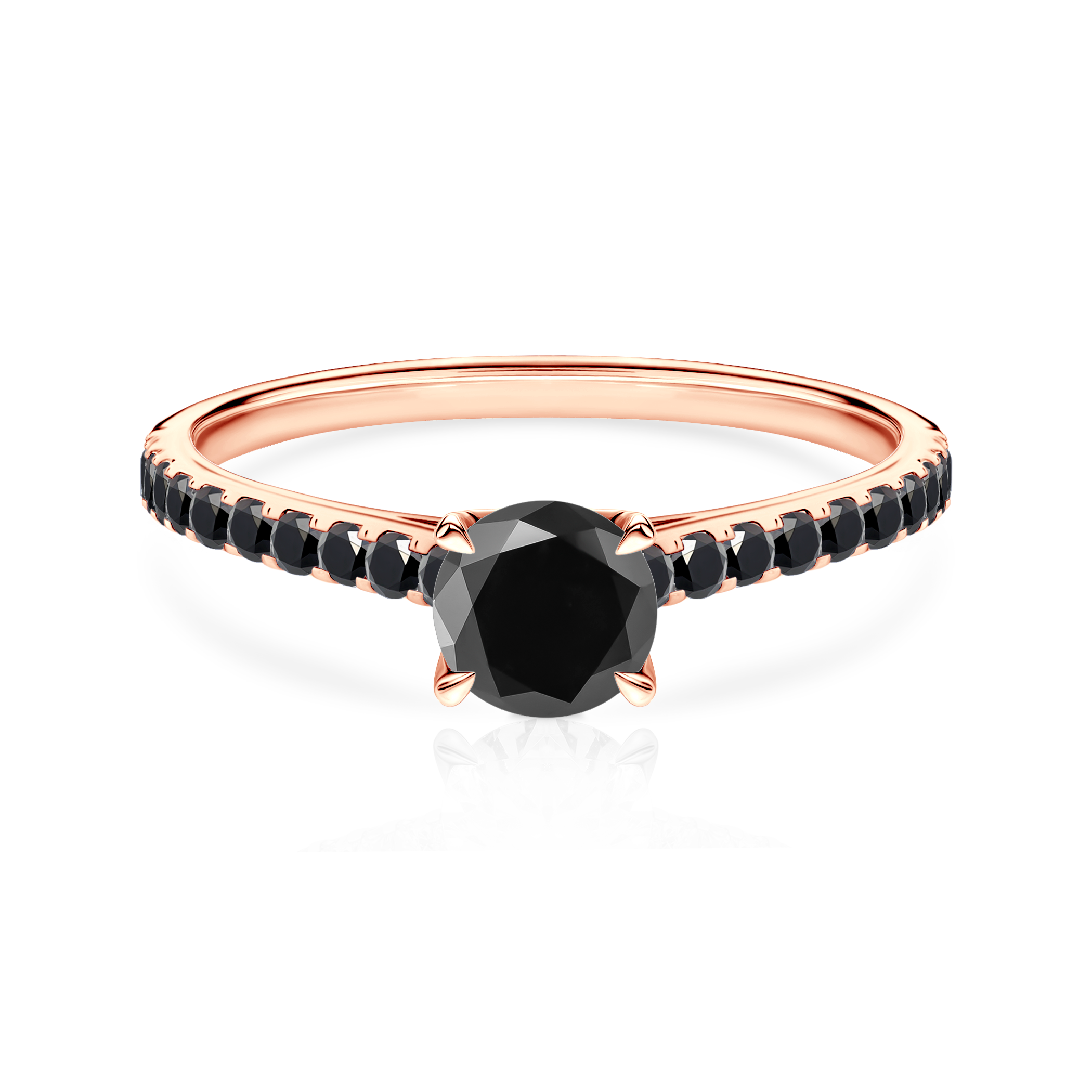 Verlobungsring Share Your Love: Roségold, Schwarz Diamant