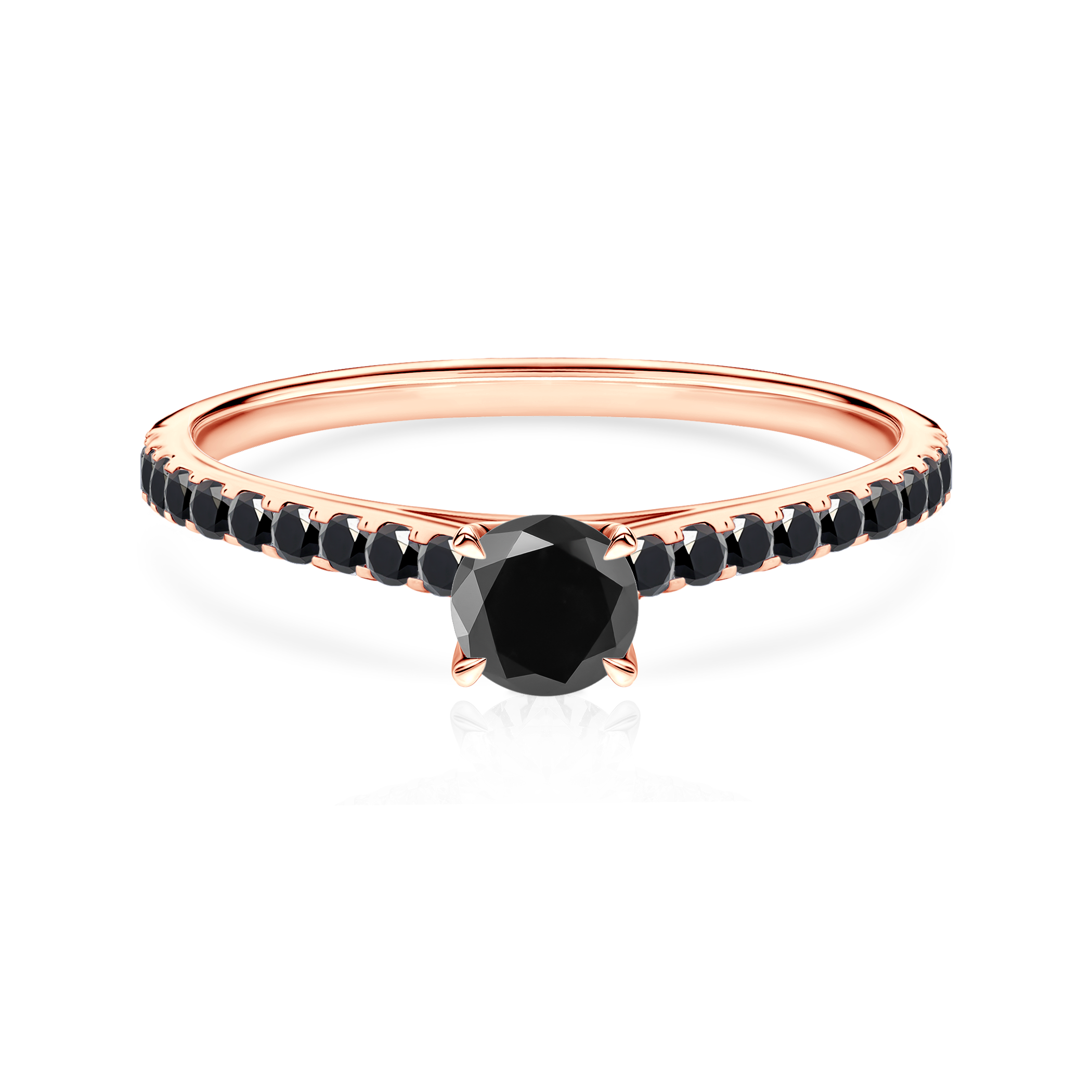 Δαχτυλίδι αρραβώνων Share Your Love: ροζ χρυσός, μαύρο διαμάντι