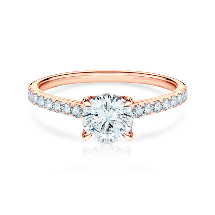 Share Your Love eljegyzési gyűrű: rózsaarany fehér zafírral