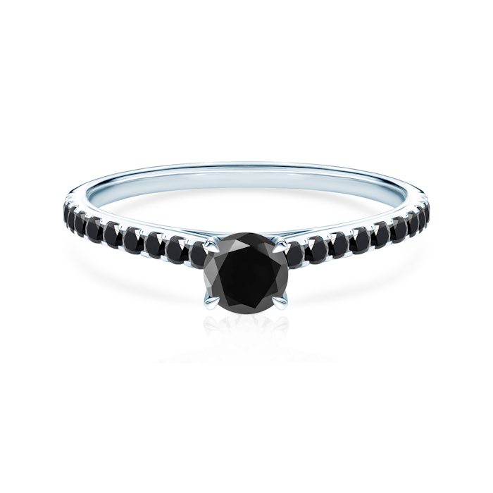 Share Your Love eljegyzési gyűrű: fehérarany fekete gyémánttal